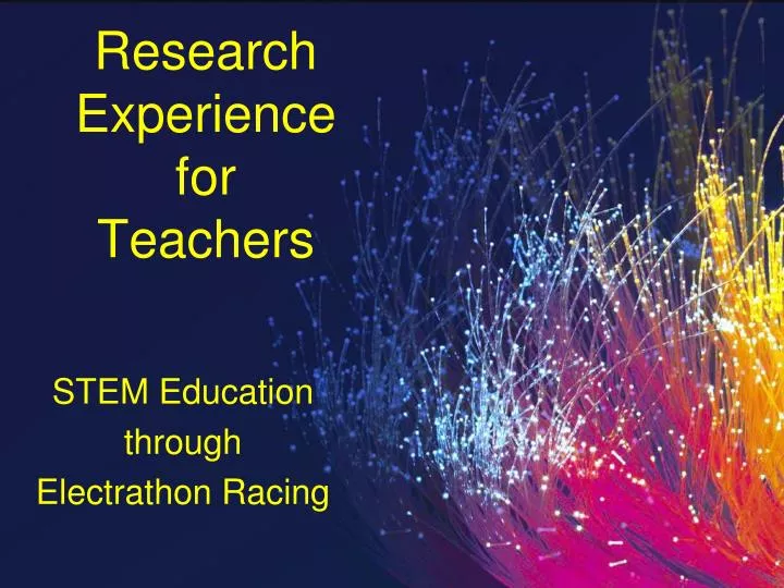 research experience for teachers