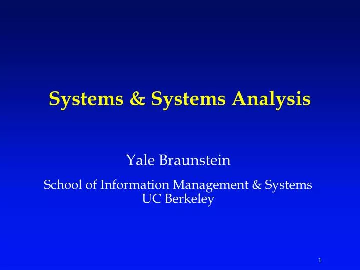 systems systems analysis