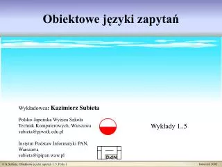 obiektowe j zyki zapyta
