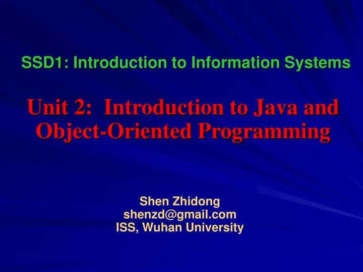 ssd1 introduction to information systems