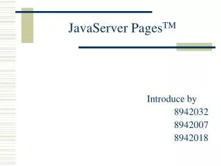 JavaServer Pages TM
