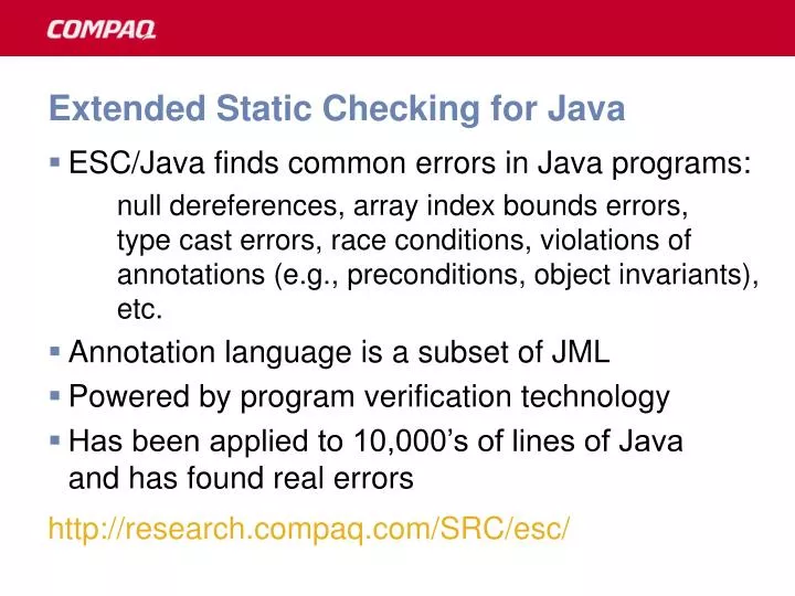 extended static checking for java