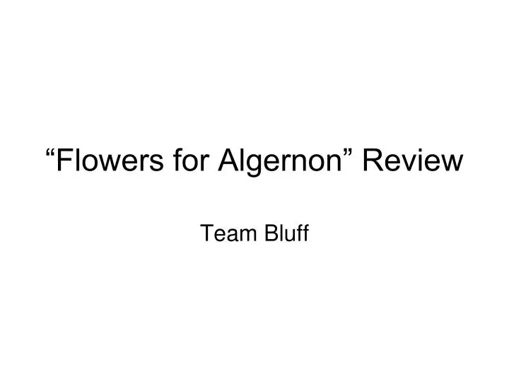 flowers for algernon review