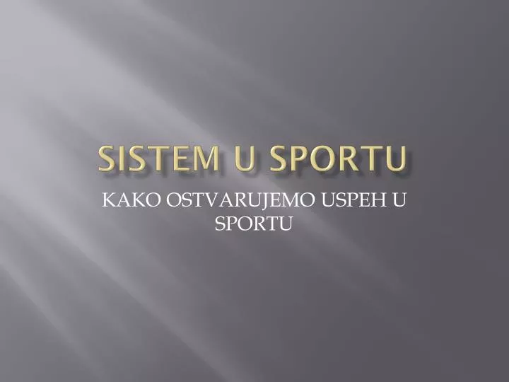 sistem u sportu