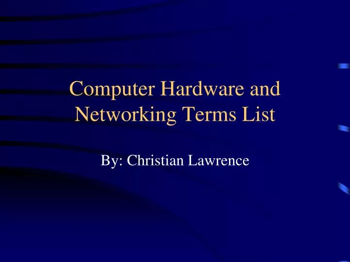 computer hardware and networking terms list
