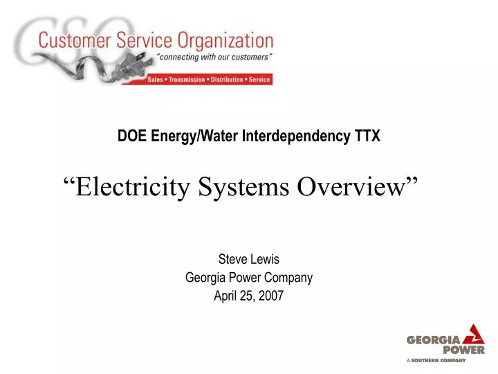 doe energy water interdependency ttx