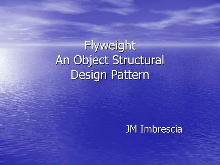 flyweight an object structural design pattern