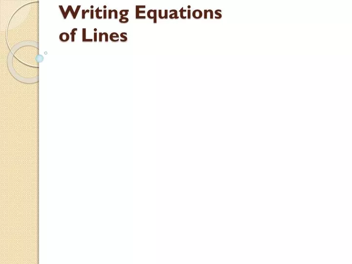 writing equations of lines