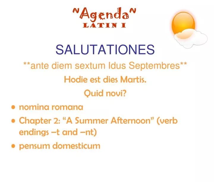 agenda latin i