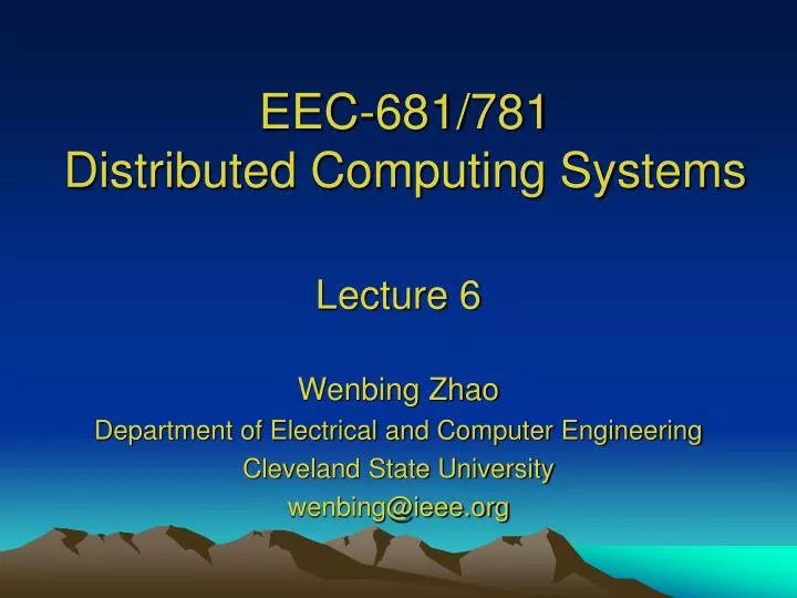 eec 681 781 distributed computing systems