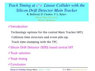 Introduction Technology options for the central Main Tracker (MT);