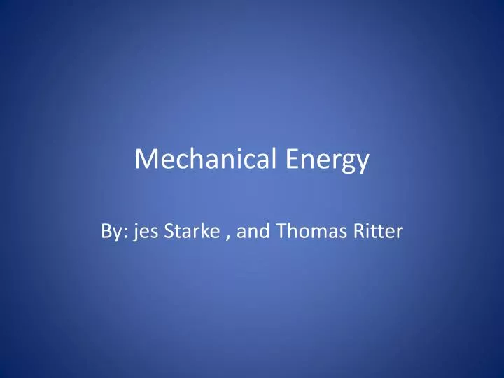 mechanical energy