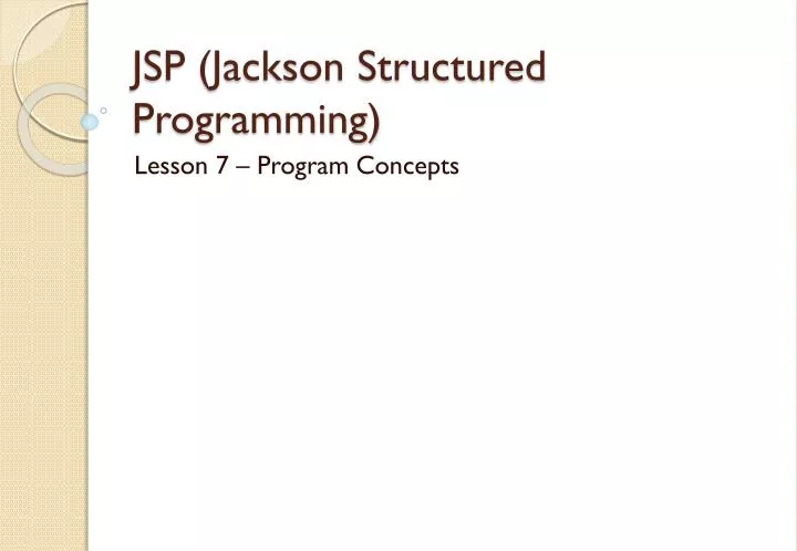 jsp jackson structured programming