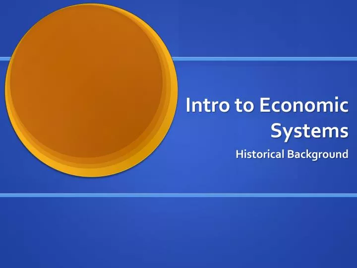 intro to economic systems