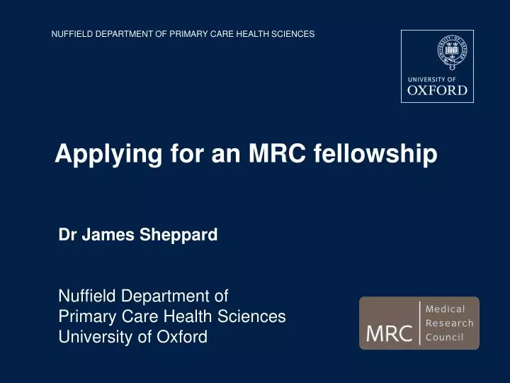 applying for an mrc fellowship