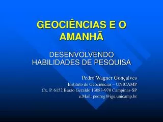 geoci ncias e o amanh