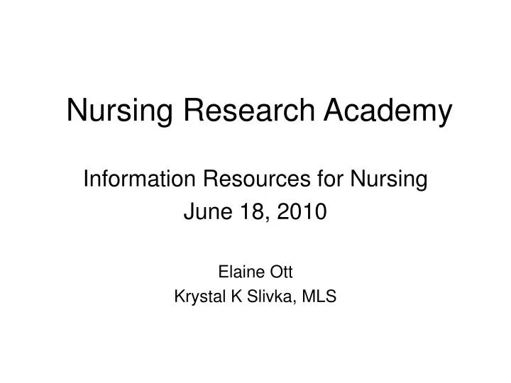 nursing research academy