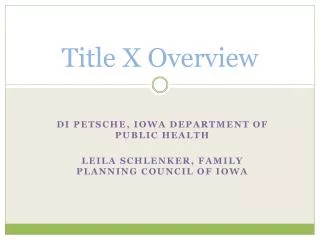 Title X Overview