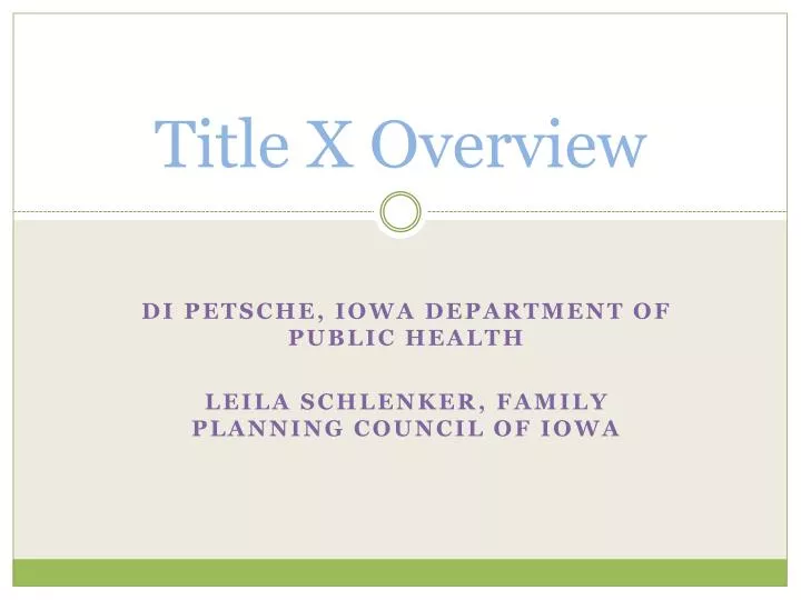 title x overview