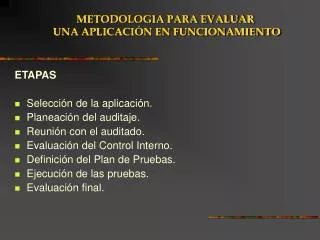 metodologia para evaluar una aplicaci n en funcionamiento