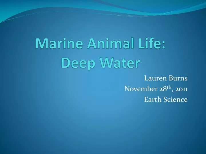 marine animal life deep water