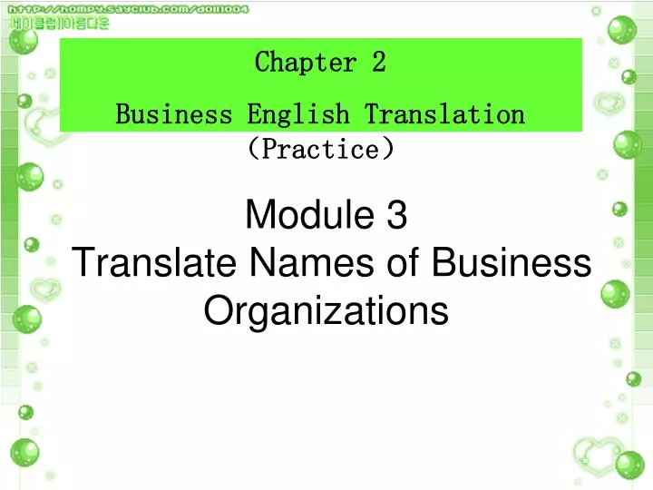 module 3 translate names of business organizations