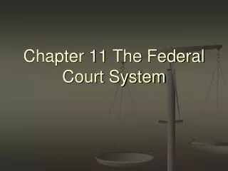 Chapter 11 The Federal Court System