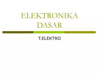 elektronika dasar