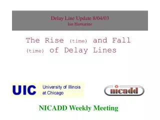 Delay Line Update 8/04/03 Ian Harnarine