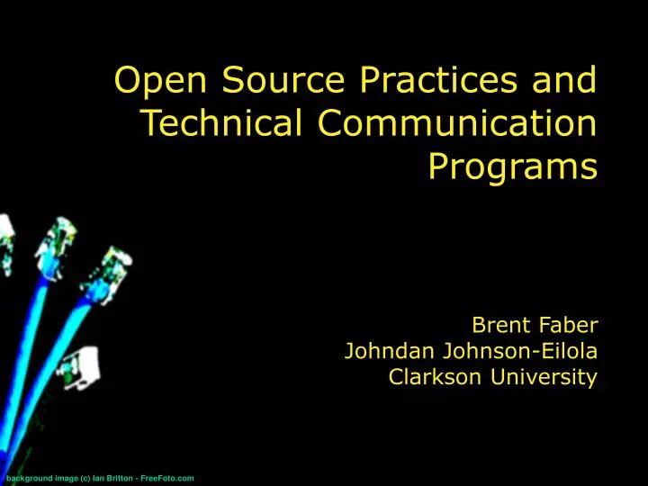open source practices and technical communication programs