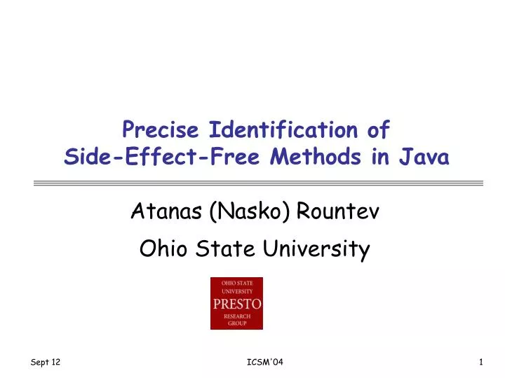 precise identification of side effect free methods in java