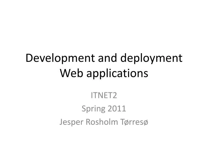 development and deployment web applications