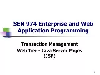 SEN 974 Enterprise and Web Application Programming