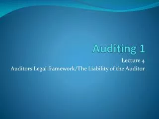 Auditing 1