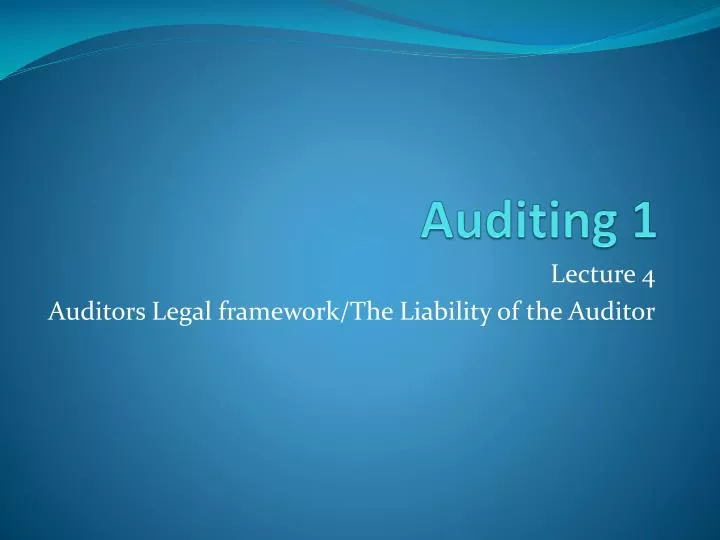 auditing 1