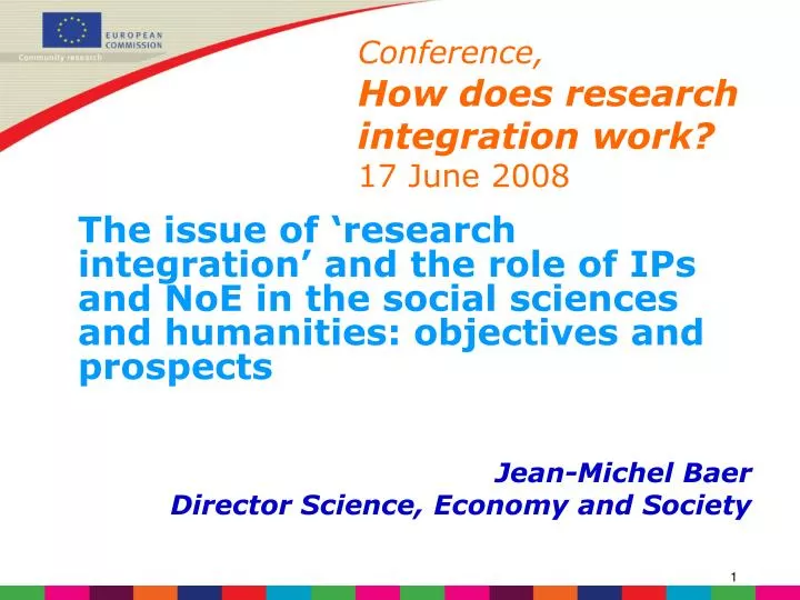 conference how does research integration work 17 june 2008