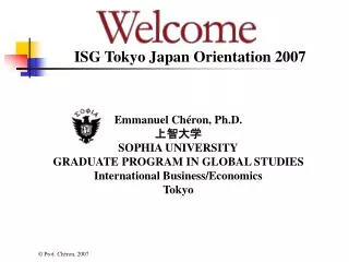 ISG Tokyo Japan Orientation 2007