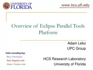 Overview of Eclipse Parallel Tools Platform