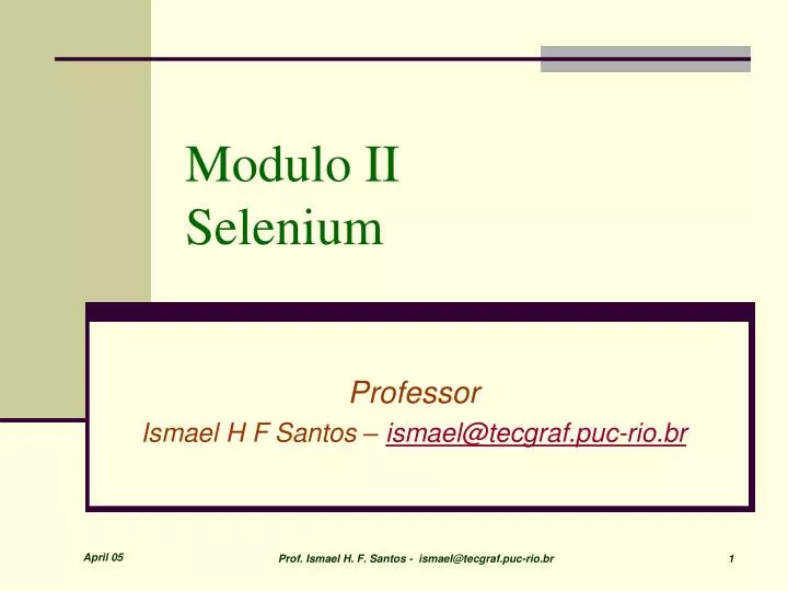 modulo ii selenium