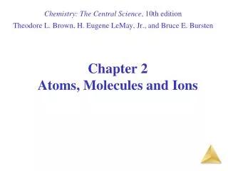 Chapter 2 Atoms, Molecules and Ions