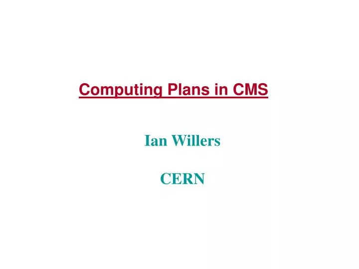 computing plans in cms