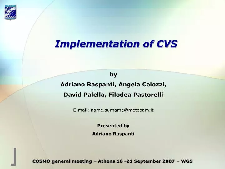 implementation of cvs