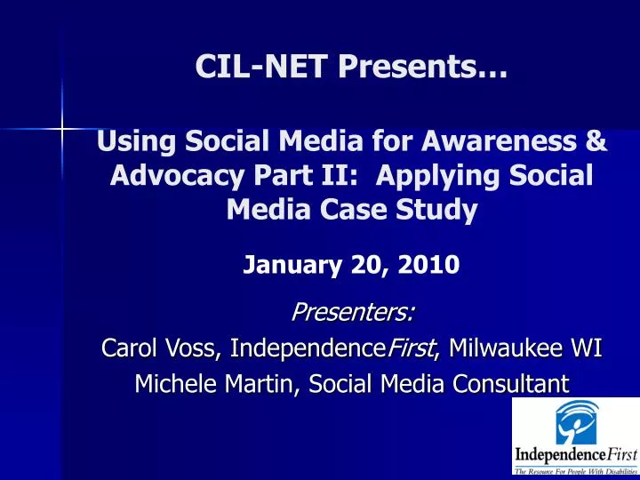 cil net presents using social media for awareness advocacy part ii applying social media case study