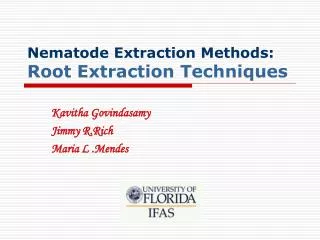 Nematode Extraction Methods: Root Extraction Techniques