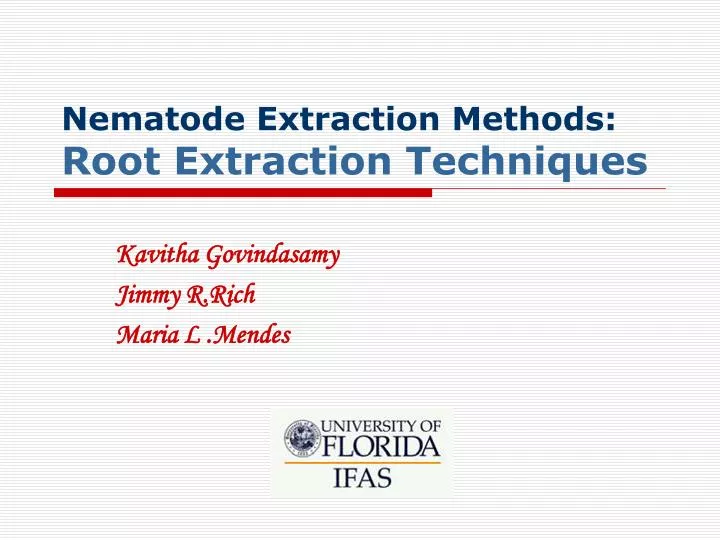 nematode extraction methods root extraction techniques