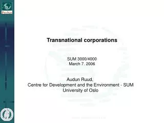 Transnational corporations SUM 3000/4000 March 7. 2006