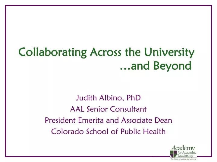 collaborating across the university and beyond