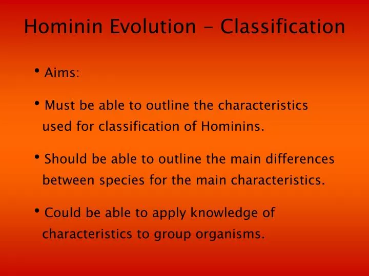 hominin evolution classification