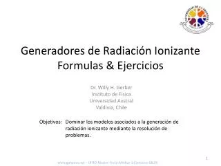 generadores de radiaci n ionizante formulas ejercicios