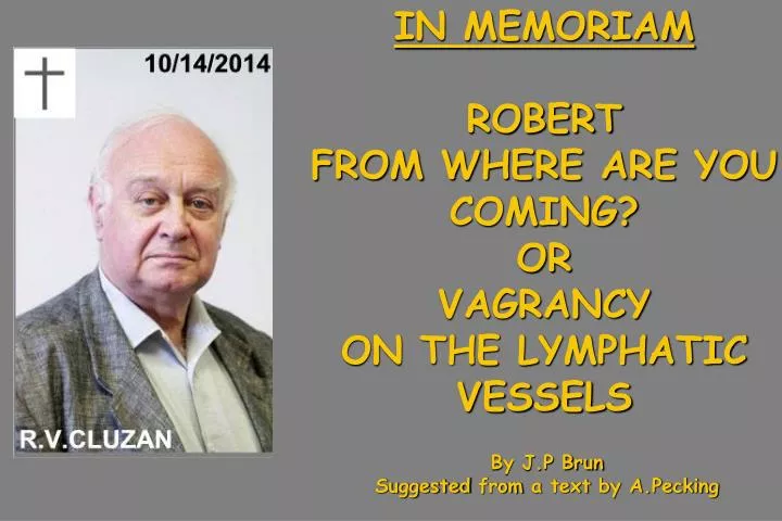 in memoriam robert from where are you coming or vagrancy on the lymphatic vessels